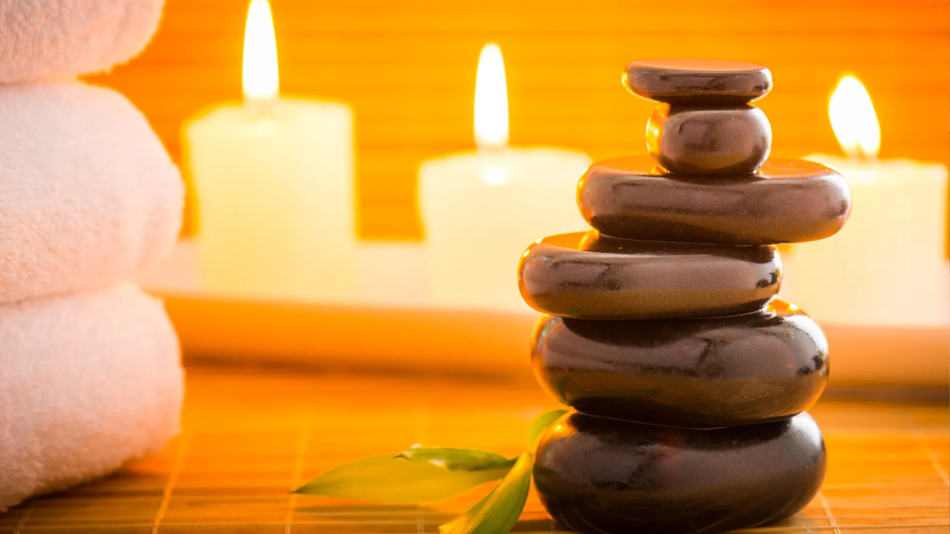 stone stacked with candle background