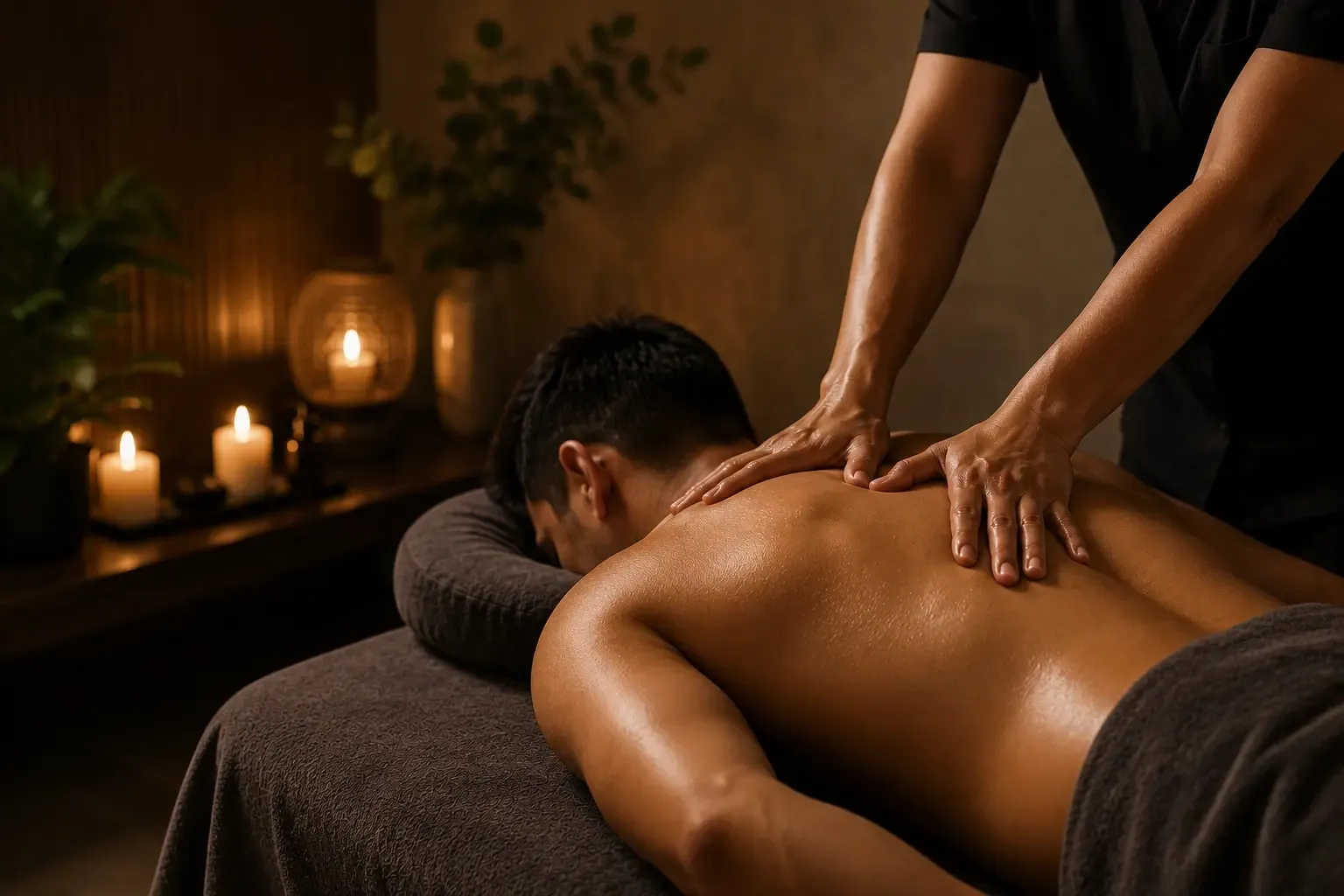 Therapeutic deep‑tissue massage focused on relieving stubborn muscle tension