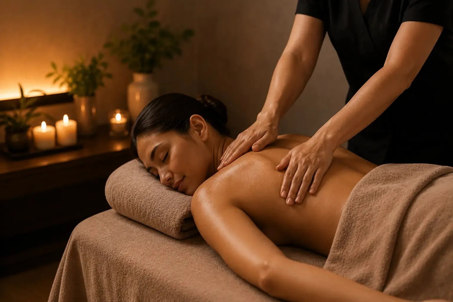 Swedish massage with gentle, flowing techniques for full‑body calm